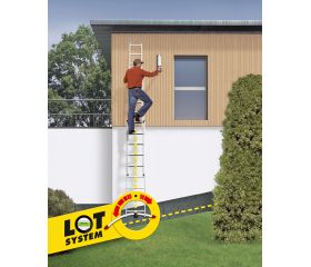 Escalera combinada de 3 tramos con estabilizador curvo ProfiLOT