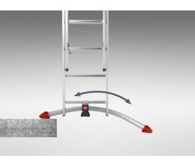 Escalera combinada de 3 tramos con estabilizador curvo ProfiLOT