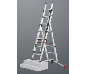 Escalera combinada de 3 tramos con estabilizador curvo ProfiLOT
