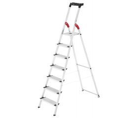 Escalera de tijera de aluminio con peldaño ancho XXL EasyClix (7 peldaños)