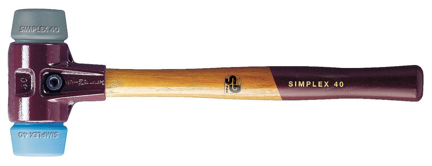 Maza de TPE azul + gris Simplex Ø 40 mm