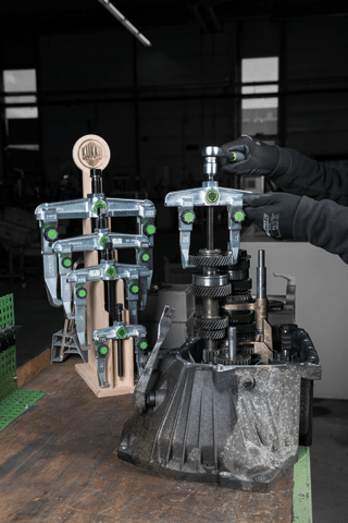 Juego 5 extractores regulación rápida en caballete expositor retro