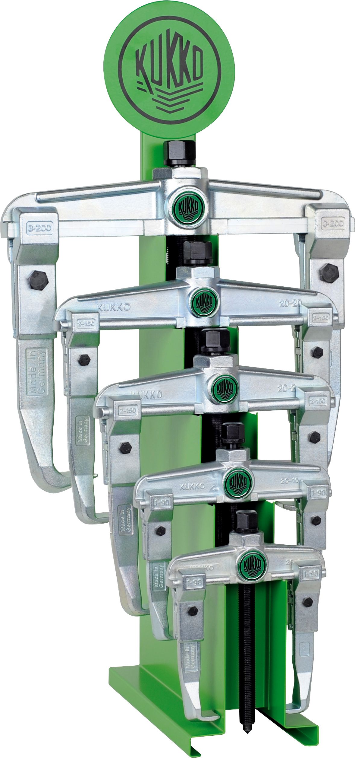 5 extractores de rodamientos en caballete expositor