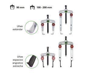 Juego extractores de 2 patas ‘básico de taller’