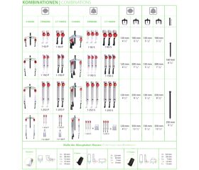 Juego de extractores de 2 y 3 patas con ajuste rápido y los 3 tipos de garras