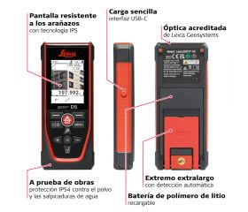 Medidor láser Disto D5 de 200 m con cámara