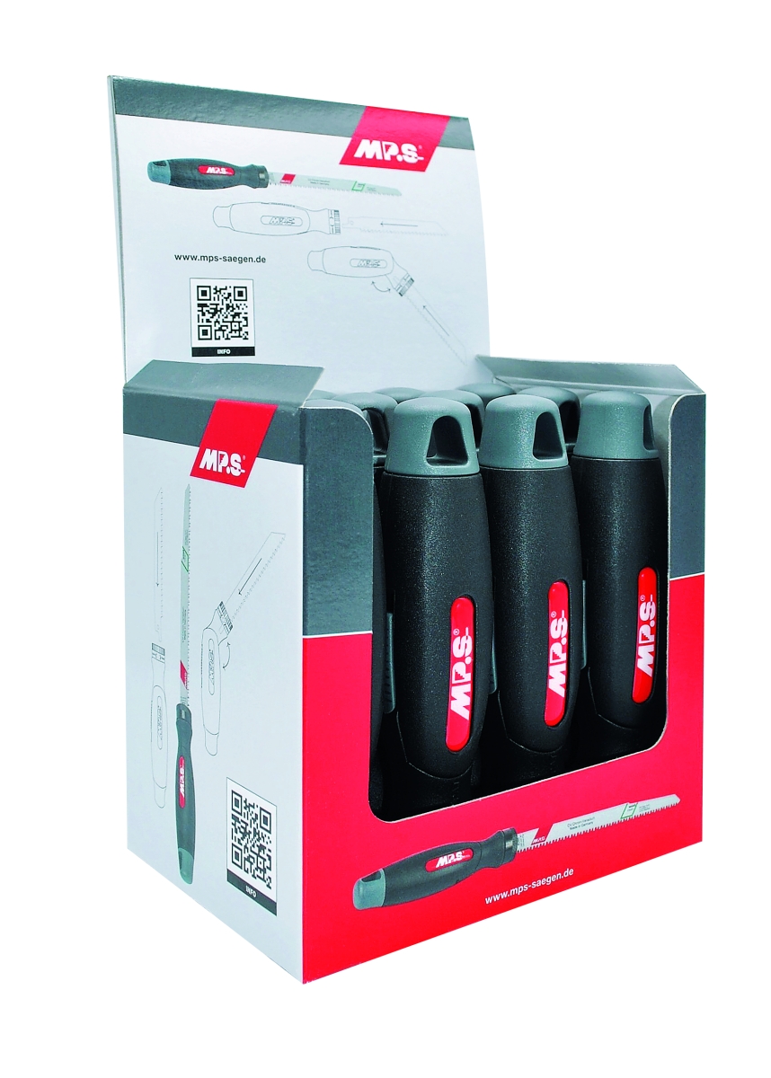 Expositor sobremesa de mangos para hojas de sierra de sable y brocas