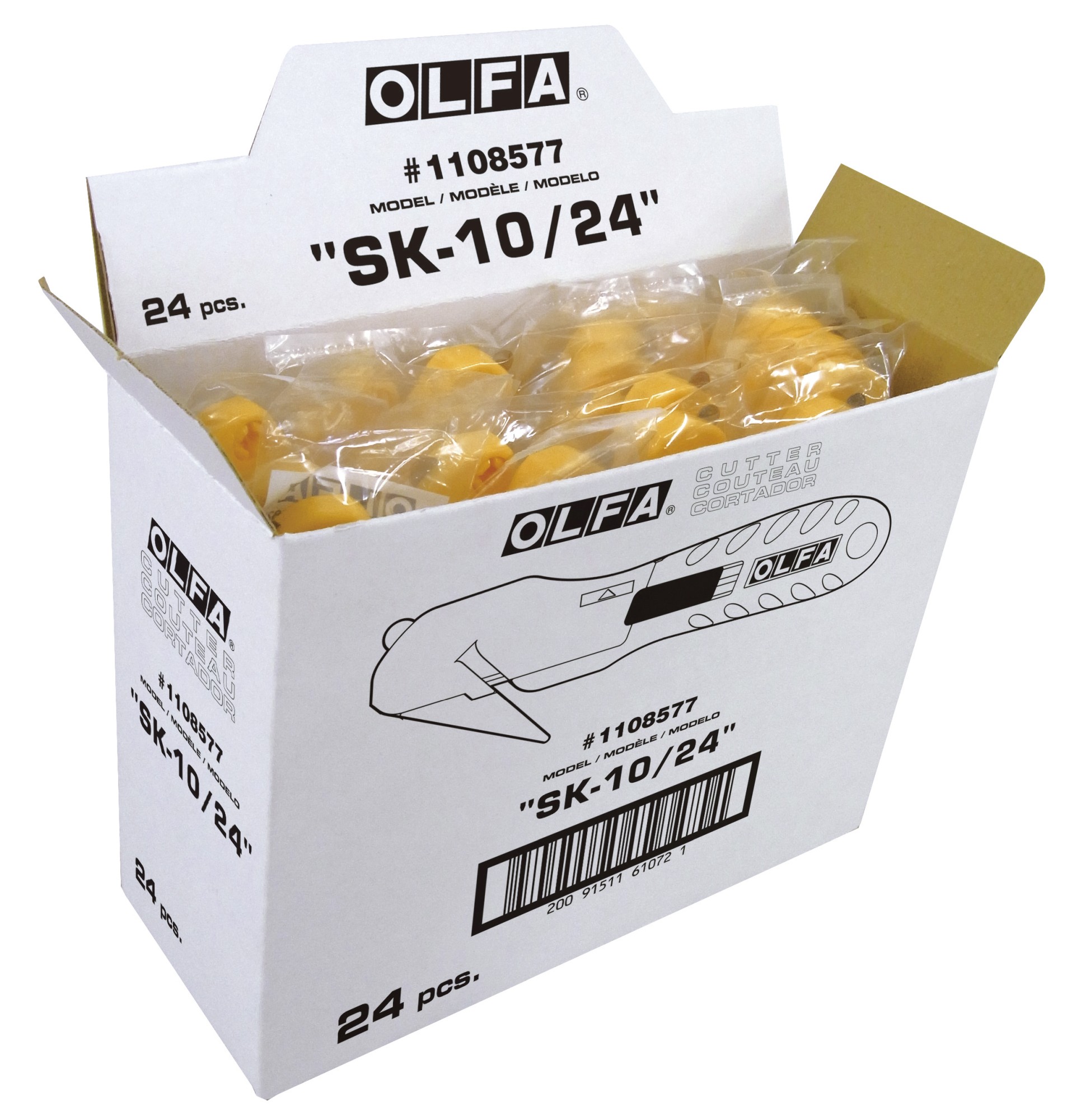 Cutter de seguridad con cuchilla oculta rectangular de 17,8 mm en bolsa de plástico