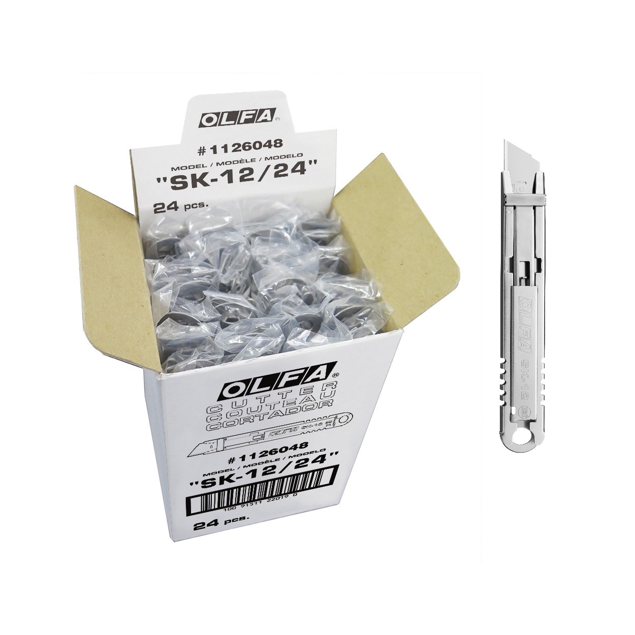 Cutter de seguridad de acero inoxidable para industria alimentaria SK-12 en bolsa de plástico