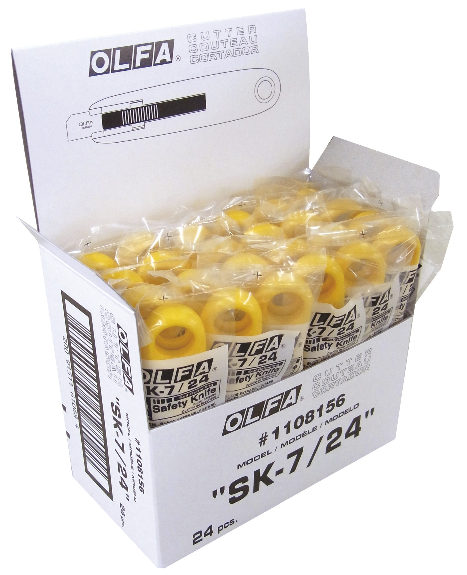 Cutter de seguridad con cuchilla trapezoidal de 12,5 mm en bolsa de plástico