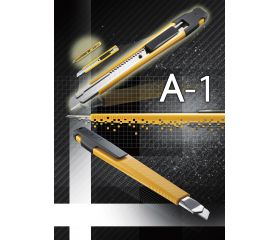 Cúter de bloqueo automático con clip para bolsillo y troceador de cuchillas A-1