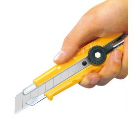 Cúter L-1 con bloqueo manual y mango ergonómico