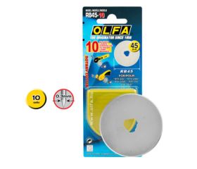 Pack de 10 cuchillas circulares 45x0,3 mm plateadas