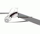 Cúter rotativo para cuchilla circular de 45 mm con botón de bloqueo RTY-2/DX