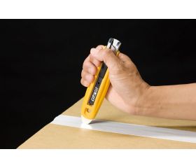 Cúter de seguridad con cortador de precinto con retracción de cuchilla semi automática SK-9