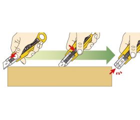 Cúter de seguridad mango Comfort Grip con retracción de cuchilla semi automática SK-5