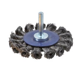 Cepillo circular acero de alambre trenzado con vástago de 6 mm y filamento de Ø 0.35 mm (75x13 )