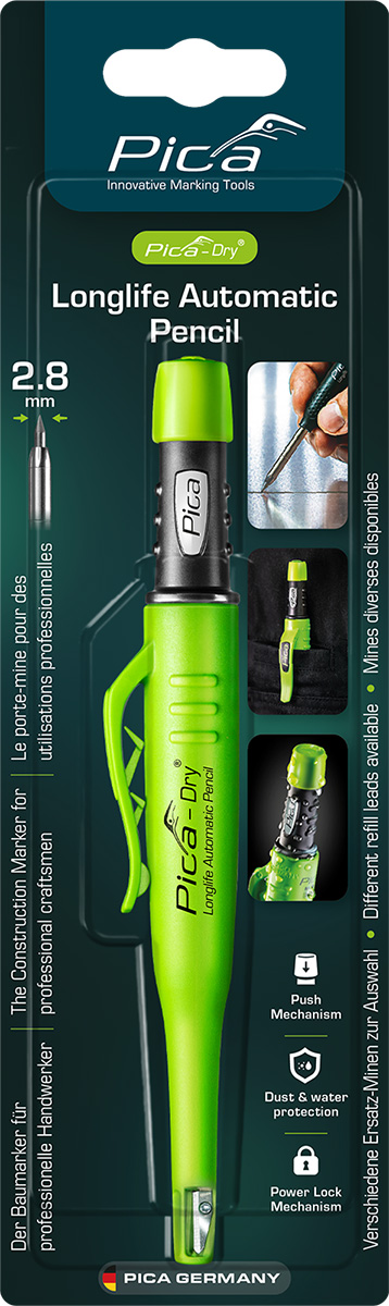 Marcador automático con mina de grafito intercambiable Pica Dry