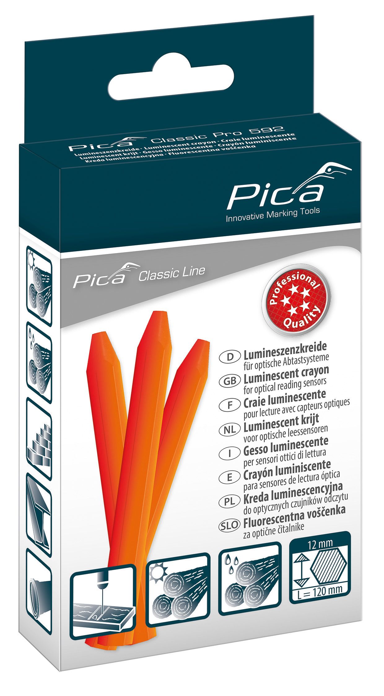 Marcador industrial crayon luminiscente Classic PRO 592