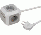 Ladrón múltiple en forma de cubo ALEA-Power con 2 puertos USB