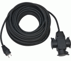 Alargador eléctrico IP44 H07RN-F 3G1,5 con cabezal de goma de 3 tomas para industria y obras