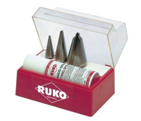 Juego de 3 brocas cónicas HSS y Spray de corte de 50 ml