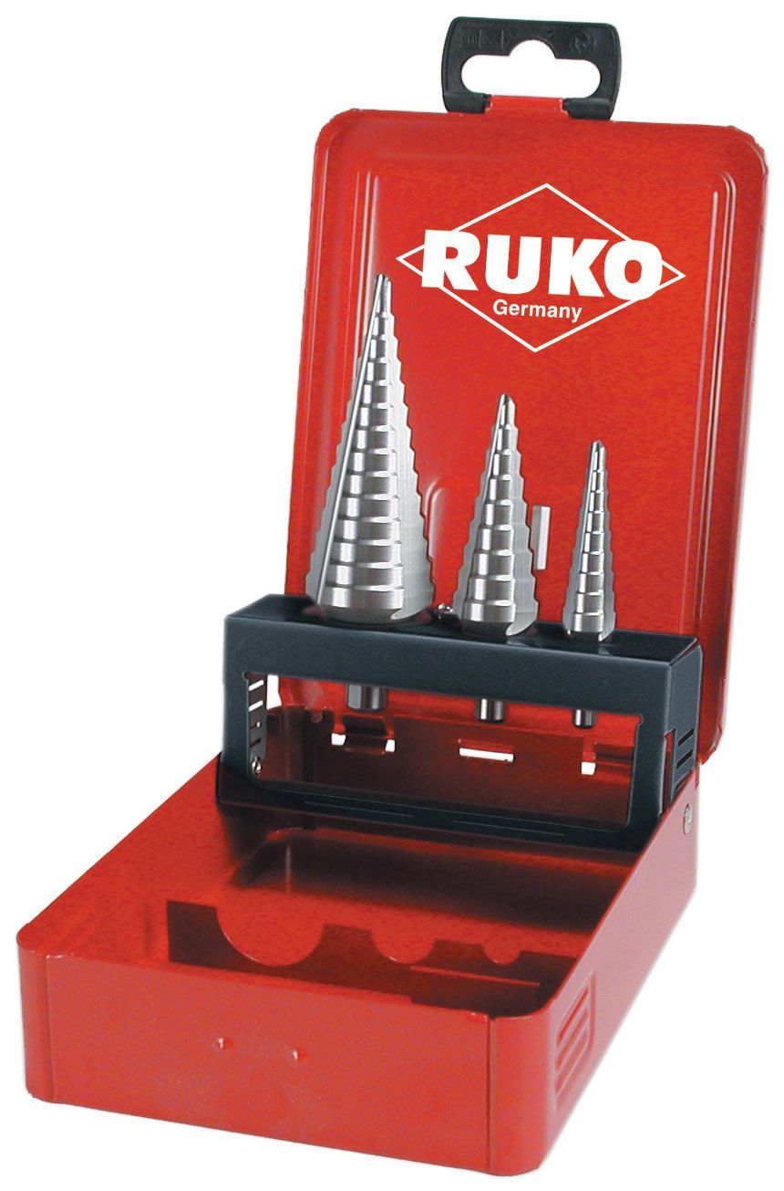 Juego de 3 brocas escalonadas HSS 3 canales de salida (0/9,1 y 2) old