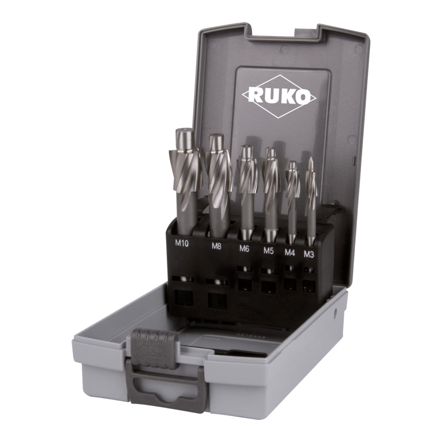 Juego de 6 avellanadores planos DIN 373 HSS paso medio