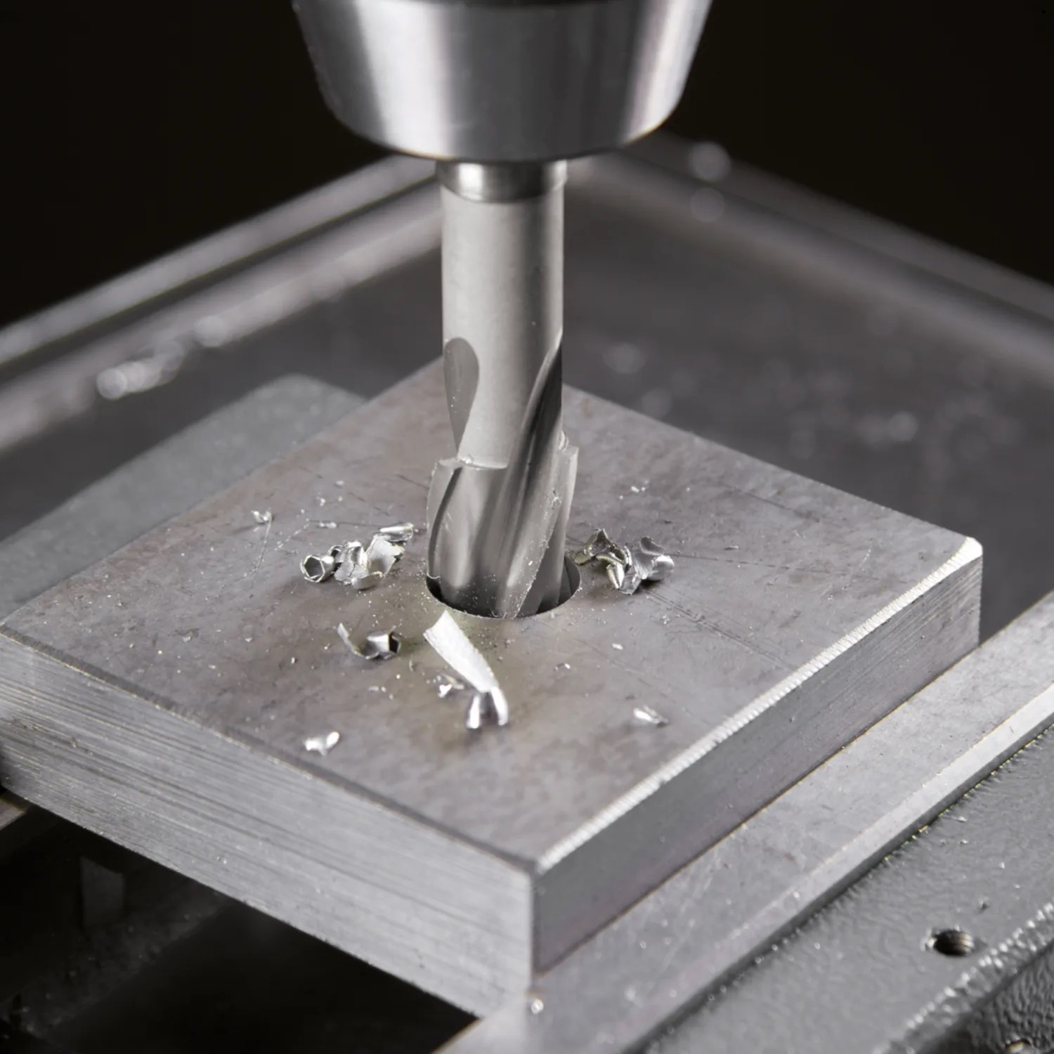 Juego de 6 avellanadores planos DIN 373 HSS con vástago recto y piloto fijo