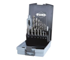 Juego machos de roscar HSS con brocas de 15 piezas