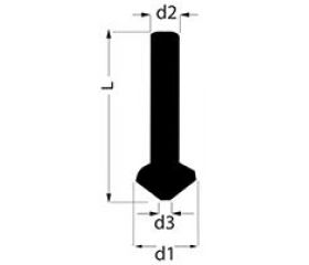 Avellanador cónico DIN 335 forma C 90º HSS mango hexagonal 1/4.