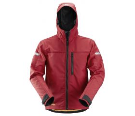 1229 Chaqueta Softshell con capucha AllroundWork rojo chili/ negro