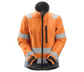 1237 Chaqueta Softshell de alta visibilidad para Mujer clase 2/3 AllroundWork naranja-gris acero