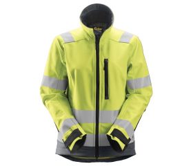 1237 Chaqueta Softshell de alta visibilidad para Mujer clase 2/3 AllroundWork amarillo-gris acero