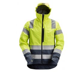 1330 Chaqueta impermeable de alta visibilidad clase 3 AllroundWork amarillo/ azul marino