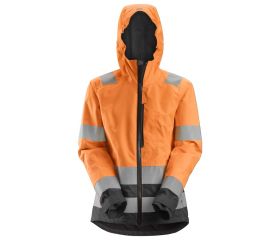 1347 Chaqueta impermeable de alta visibilidad para mujer clase 2/3 AllroundWork naranja-gris acero