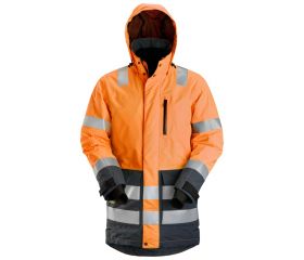 1830 Parka impermeable de alta visibilidad clase 3 AllroundWork naranja-gris acero