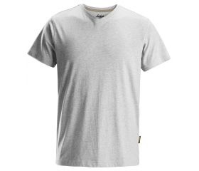 2512 Camiseta de manga corta con cuello en V gris jaspeado