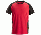 2550 Camiseta de manga corta bicolor rojo-negro