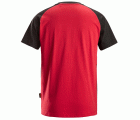 2550 Camiseta de manga corta bicolor rojo-negro