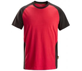 2550 Camiseta de manga corta bicolor rojo-negro