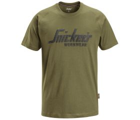 2590 Camiseta manga corta con logo verde khaki