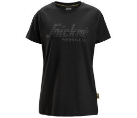 2597 Camiseta manga corta con logo para mujer negro