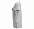 2597 Camiseta manga corta con logo para mujer gris jaspeado