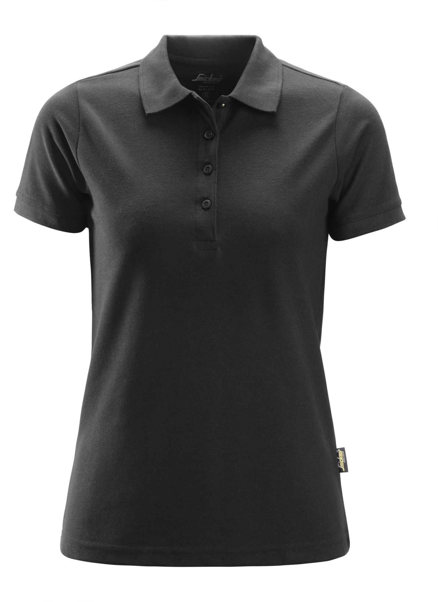 Polo negro online mujer manga corta