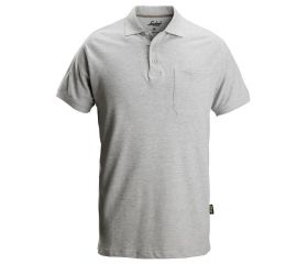 2708 Polo de manga corta clásico gris jaspeado