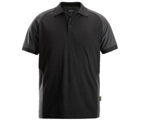 2750 Polo de manga corta bicolor negro-gris acero