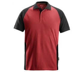 2750 Polo de manga corta bicolor rojo-negro