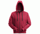 2801 Sudadera clásica con capucha y cremallera completa roja