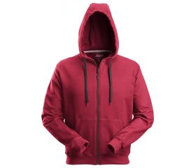 2801 Sudadera clásica con capucha y cremallera completa roja